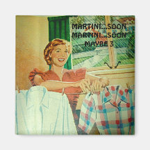 lustiger Vintager glücklicher Hausfraumagnet Marti Magnete