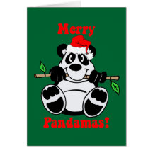 Lustiger Weihnachtspanda-Bär Grußkarte