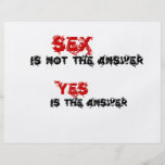 Lustiger Zitate Sex ist nicht die Antwort Vollfarbige Flyer