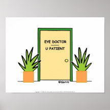Lustiges Augenarzt-Plakat für das Büro des Optomet