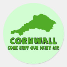 Lustiges Cornwall Runder Aufkleber