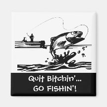 Lustiges Fischen-Sprichwort - Cartoon-Grafik Kühlschrankmagnet