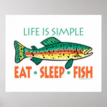 Lustiges Fischen-Sprichwort Poster