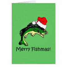 Lustiges Fischen Weihnachten Grußkarte