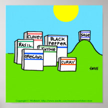 Lustiges Gewürz-Küchen-Cartoon-Plakat