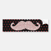 Lustiges Girly rosa Bling Schnurrbart-Tupfen-Muste Auto Aufkleber