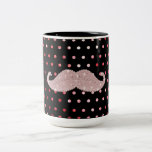 Lustiges Girly rosa Bling Schnurrbart-Tupfen-Muste Kaffee Haferl