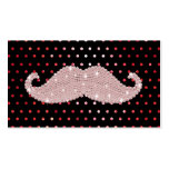 Lustiges Girly rosa Bling Schnurrbart-Tupfen-Muste Visitenkarten Vorlagen