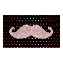 Lustiges Girly rosa Bling Schnurrbart-Tupfen-Muste Visitenkarten Vorlagen
