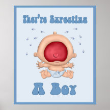 Lustiges grölendes Baby für Jungen Plakat