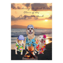 Lustiges HundeAbschluss-Party auf der Strand-Einla einladungen