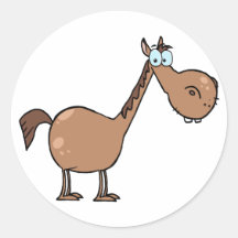 Lustiges Pferd Runder Sticker