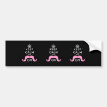 Lustiges Schwarzes, Rosa behalten Ruhe und Schnurr Auto Sticker