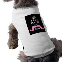 Lustiges Schwarzes, Rosa behalten Ruhe und Schnurr Hund T-shirts