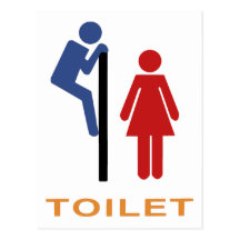 Lustiges Toiletten-Zeichen Postkarte