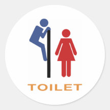 Lustiges Toiletten-Zeichen Runde Sticker