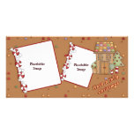 Lustiges Weihnachten - Lebkuchen-Haus Foto Karten Vorlage