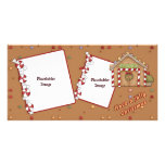 Lustiges Weihnachten - Lebkuchen-Haus Foto Karten Vorlage