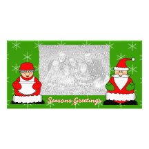 Lustiges Weihnachten Sankt und Frau Klaus Foto Car Photo Karten Vorlage
