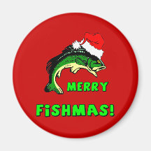 Lustiges Weihnachtsfischen Magnets