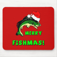 Lustiges Weihnachtsfischen Mauspads