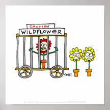 Lustiges Wildblume-Cartoon-Plakat