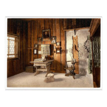 Luthers Studie, Wartburg, Thüringen, Deutschland m Postkarten
