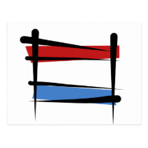 Luxemburg bürsten Flagge Postkarten