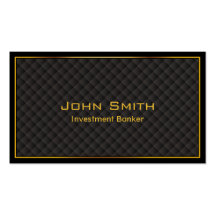 Luxury Gold Border Investment Banker Business Card