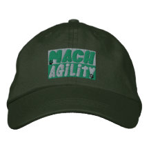 Mach-HundeAgility gestickter Hut (Grün) Bestickte Baseballkappen