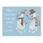 Machen Sie neue Schnee-Freunde - Baby-Abdruck-Schn Postkarte