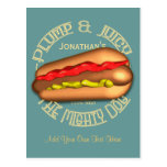 Mächtiges Hundewürstchen personalisiert Postkarte