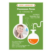 Mad Scientist Birthday Party Photo Invitation
