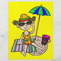 Mädchen auf Strand Flyer Druck