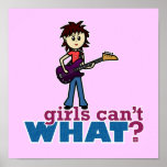 Mädchen-Bass-Gitarrist Plakatdrucke