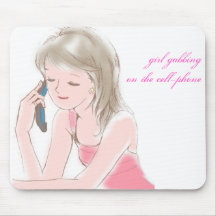 Mädchen, das auf dem Handy gabbing ist Mousepads