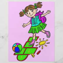 Mädchen, das Hopse 2 spielt Flyerbedruckung