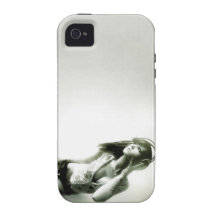 Mädchen des Fall-IPhone4 mit Kopfhörern iPhone 4 Cover