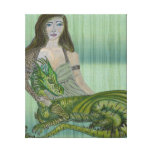 Mädchen-Drache eingewickelte Leinwand Gespannter Galerie Druck