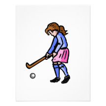 Mädchen-Feld-Hockey Personalisierte Einladungen