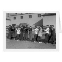 Mädchen-Gewehr Team, 1916 Grußkarten