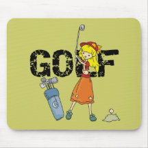 Mädchen-Golfspieler-T-Shirts und Geschenke Mauspad