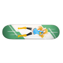 Mädchen Heiliger Lucia Manga gekleidet in der Flag Personalisierte Skatedecks