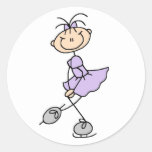 Mädchen im lila Eis-Skater-Aufkleber