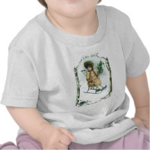 Mädchen in einem alten Schlitten auf Weihnachten Tshirt