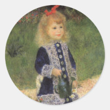 Mädchen mit Gießkanne, Renoir, Impressionismus-Kun Aufkleber