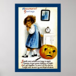 Mädchen mit Jack o Laterne Plakat
