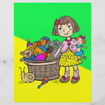 Mädchen mit Korb der Spielwaren Individuelle Flyer