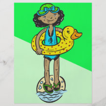Mädchen mit Pool-Spielzeug Personalisierte Flyer