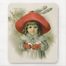 Mädchen mit Schneebällen Mousepad